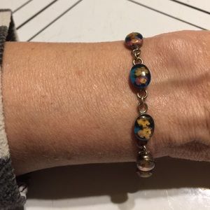 Pressed flower bracelet